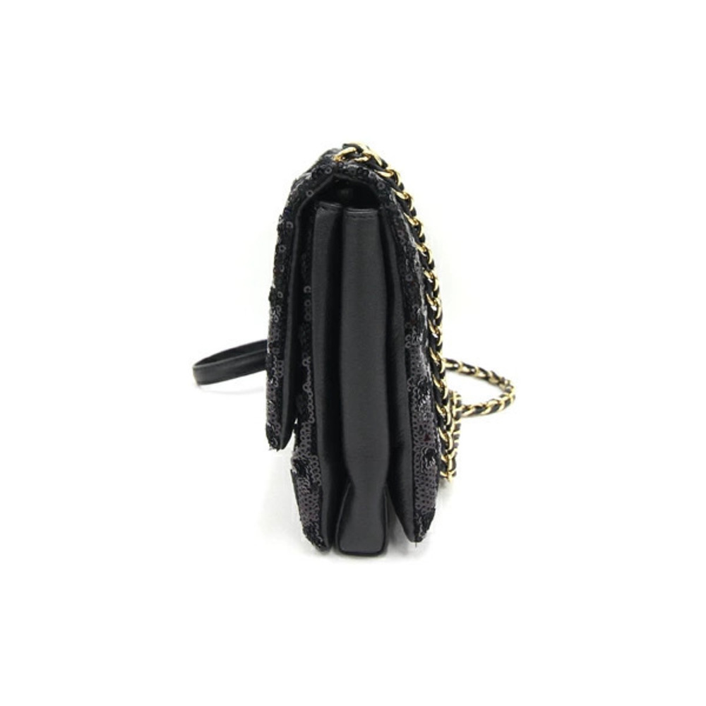Salvatore Ferragamo Black Vara Shoulder Sequins Chain Rion Crossbody Bag - Picture 3 of 6